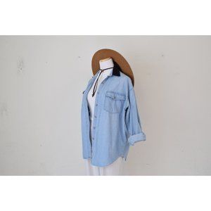 Vintage 90s Cotton Button-Up Denim Shacket by Solutions |‎ size M